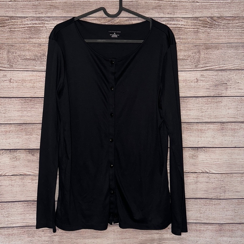 Land's End Black Cardigan, Size Small